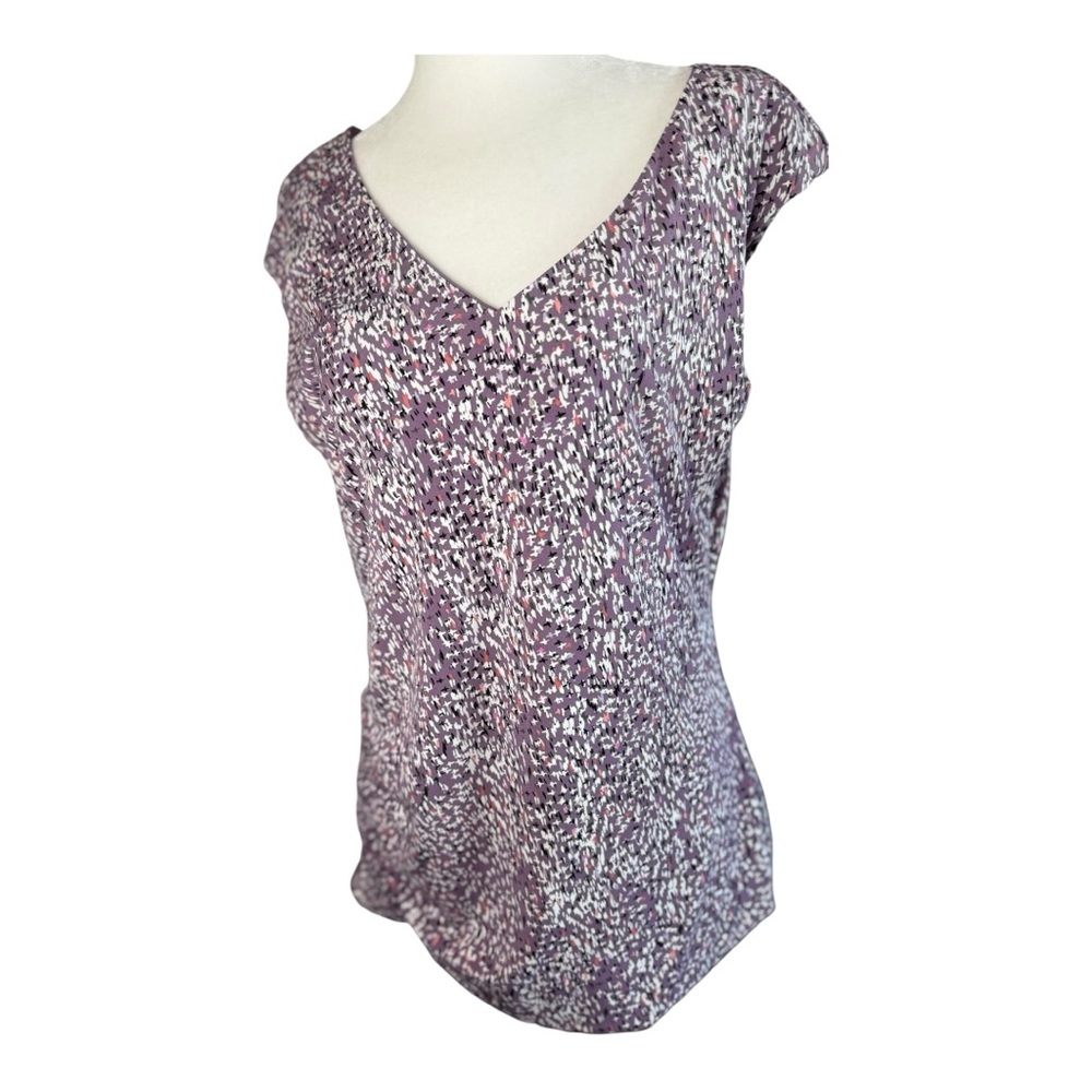 White House Black Market Purple Speckled Blouse